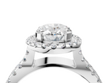 White gold Oval Cut Halo Split Shank Pave Set Ring_71