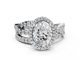 White gold Oval Cut Halo Split Shank Prong Setting Ring_108