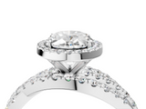 White gold Oval Cut Halo Split Shank Prong Setting Ring_114