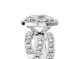 White gold Oval Cut Halo Split Shank Prong Setting Ring_118