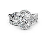 White gold Oval Cut Halo Split Shank Prong Setting Ring_12
