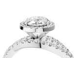 White gold Oval Cut Halo Split Shank Prong Setting Ring_16