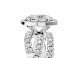 White gold Oval Cut Halo Split Shank Prong Setting Ring_17