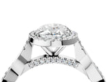 White gold Oval Cut Halo Twist Band with Four-Prong Setting_11