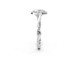 White gold Oval Cut Halo Twist Band with Four-Prong Setting_9