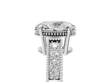 White gold Oval Cut Milgrain Channel Set Engagement Ring with Solitaire Prong Setting_63