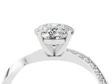 White gold Oval Cut Moissanite Engagement Ring with Side Stone Accents and Four-Prong Setting_100