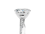 White gold Oval Cut Moissanite Engagement Ring with Side Stone Accents and Four-Prong Setting_101