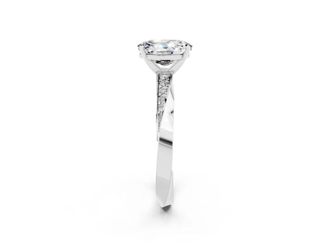 White gold Oval Cut Moissanite Engagement Ring with Side Stone Accents and Four-Prong Setting_29