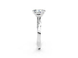 White gold Oval Cut Moissanite Engagement Ring with Side Stone Accents and Four-Prong Setting_74