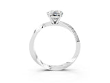 White gold Oval Cut Moissanite Engagement Ring with Side Stone Accents and Four-Prong Setting_75