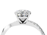 White gold Oval Cut Moissanite Engagement Ring with Side Stone Accents and Four-Prong Setting_76