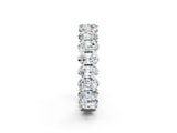 White gold Oval Cut Moissanite Eternity Band with Shared Prong Setting_2
