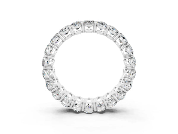 Platinum Oval Cut Moissanite Eternity Band with Shared Prong Setting