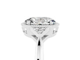 White gold Oval Cut Moissanite Halo Ring with Tapered Band and Four-Prong Setting_5