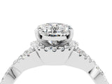 White gold Oval Cut Moissanite  Halo Twist Band Solitaire Prong Setting Ring_52