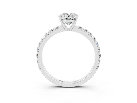 White gold Oval Cut Moissanite Pavé Solitaire Engagement Ring with Four-Prong Setting_27
