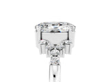 White gold Oval Cut Moissanite Ring with Side Stones and Four-Prong Setting_101