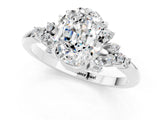 White gold Oval Cut Moissanite Ring with Side Stones and Four-Prong Setting_97