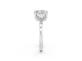 White gold Oval Cut Moissanite Ring with Side Stones and Four-Prong Setting_98