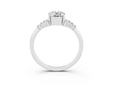 White gold Oval Cut Moissanite Ring with Side Stones and Four-Prong Setting_99