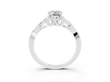 White gold Oval Cut Moissanite Solitaire Celtic Knot Ring with Four-Prong Setting_15