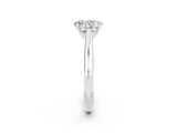 White gold Oval Cut Moissanite Solitaire Engagement Ring with Cathedral Setting and Four-Prong Mount_26