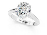 White gold Oval Cut Moissanite Solitaire Engagement Ring with Cathedral Setting and Four-Prong Mount_27