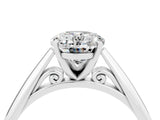 White gold Oval Cut Moissanite Solitaire Engagement Ring with Cathedral Setting and Four-Prong Mount_28