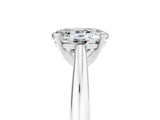 White gold Oval Cut Moissanite Solitaire Engagement Ring with Cathedral Setting and Four-Prong Mount_29