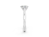 White gold Oval Cut Moissanite Solitaire Engagement Ring with Cathedral Setting and Four-Prong Mount_32