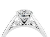 White gold Oval Cut Moissanite Solitaire Engagement Ring with Cathedral Setting and Four-Prong Mount_34