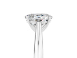 White gold Oval Cut Moissanite Solitaire Engagement Ring with Cathedral Setting and Four-Prong Mount_35
