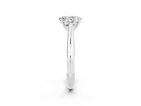 White gold Oval Cut Moissanite Solitaire Engagement Ring with Cathedral Setting and Four-Prong Mount_61