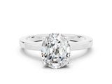 White gold Oval Cut Moissanite Solitaire Engagement Ring with Classic Band and Four-Prong Setting_24