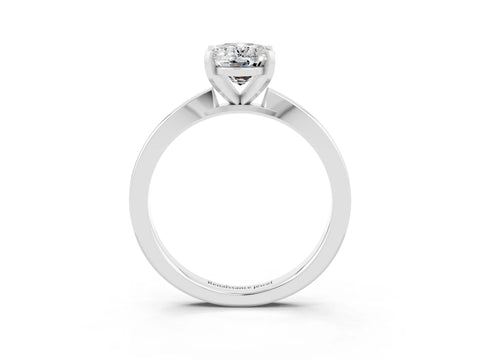 White gold Oval Cut Moissanite Solitaire Engagement Ring with Classic Band and Four-Prong Setting_27