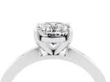 White gold Oval Cut Moissanite Solitaire Engagement Ring with Classic Band and Four-Prong Setting_28