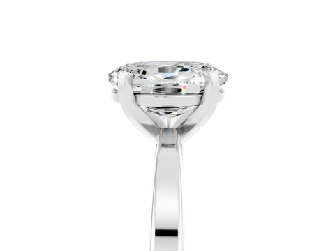 White gold Oval Cut Moissanite Solitaire Engagement Ring with Classic Band and Four-Prong Setting_29