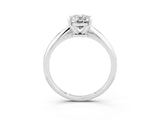 White gold Oval Cut Moissanite Solitaire Engagement Ring with Classic Band and Four-Prong Setting_39