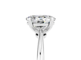 White gold Oval Cut Moissanite Solitaire Engagement Ring with Classic Band and Four-Prong Setting_41