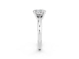 White gold Oval Cut Moissanite Solitaire Engagement Ring with Round Band and Four-Prong Setting_2