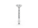 White gold Oval Cut Moissanite Solitaire Pavé Band with Four-Prong Setting_2