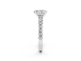 White gold Oval Cut Moissanite Solitaire Pavé Engagement Ring with Four-Prong Setting_14