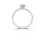 White gold Oval Cut Moissanite Solitaire Pavé Engagement Ring with Four-Prong Setting_15