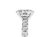 White gold Oval Cut Moissanite Solitaire Pavé Engagement Ring with Four-Prong Setting_17