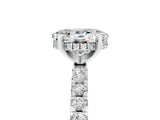 White gold Oval Cut Moissanite Solitaire Ring with Pavé Band and Four-Prong Setting_29