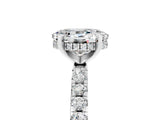 White gold Oval Cut Moissanite Solitaire Ring with Round  Pavé Band and Four-Prong Setting_53