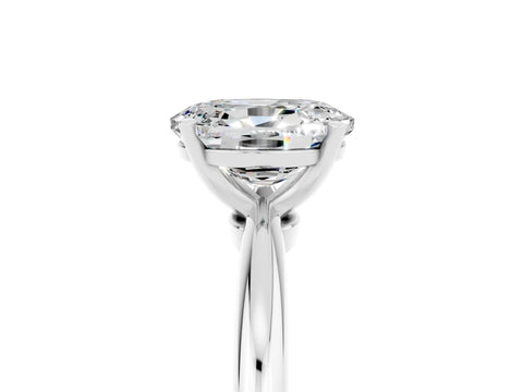 White gold Oval Cut Moissanite Solitaire Ring with Six-Prong Setting and Classic Band_17
