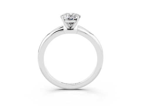 White gold Oval Cut Moissanite Solitaire Ring with Six-Prong Setting and Classic Band_3
