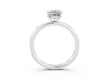 White gold Oval Cut Moissanite Solitaire Ring with Thin Band and Four-Prong Setting_15